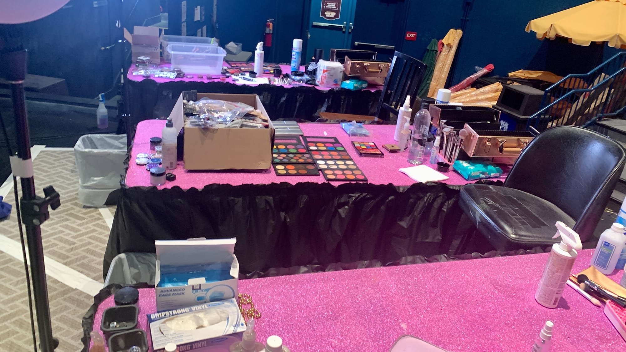 The makeup booths for Dorney Park's Grand Carnivale performers.