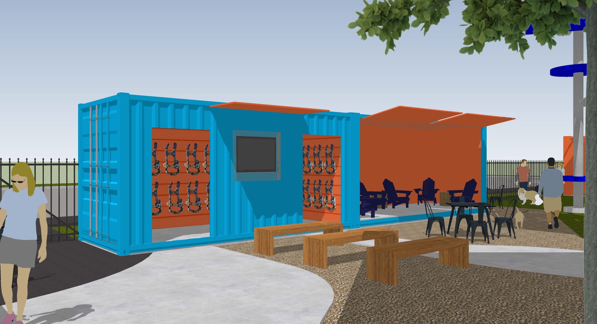 Renderings of the HangDog ropes course coming to the Easton area in 2023.
