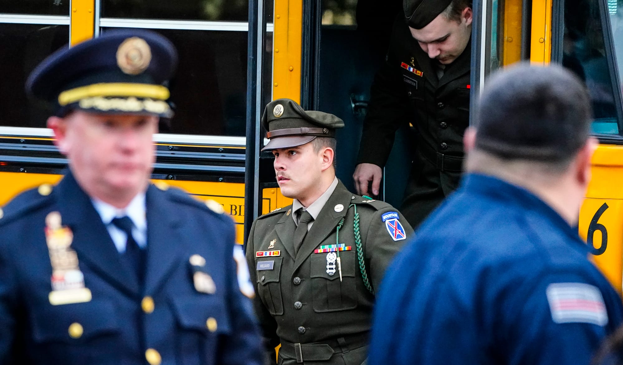 Mourners gather at Northwestern Lehigh Middle School in New Tripoli, Lehigh County, on Saturday, December 17, 2022, to pay tr