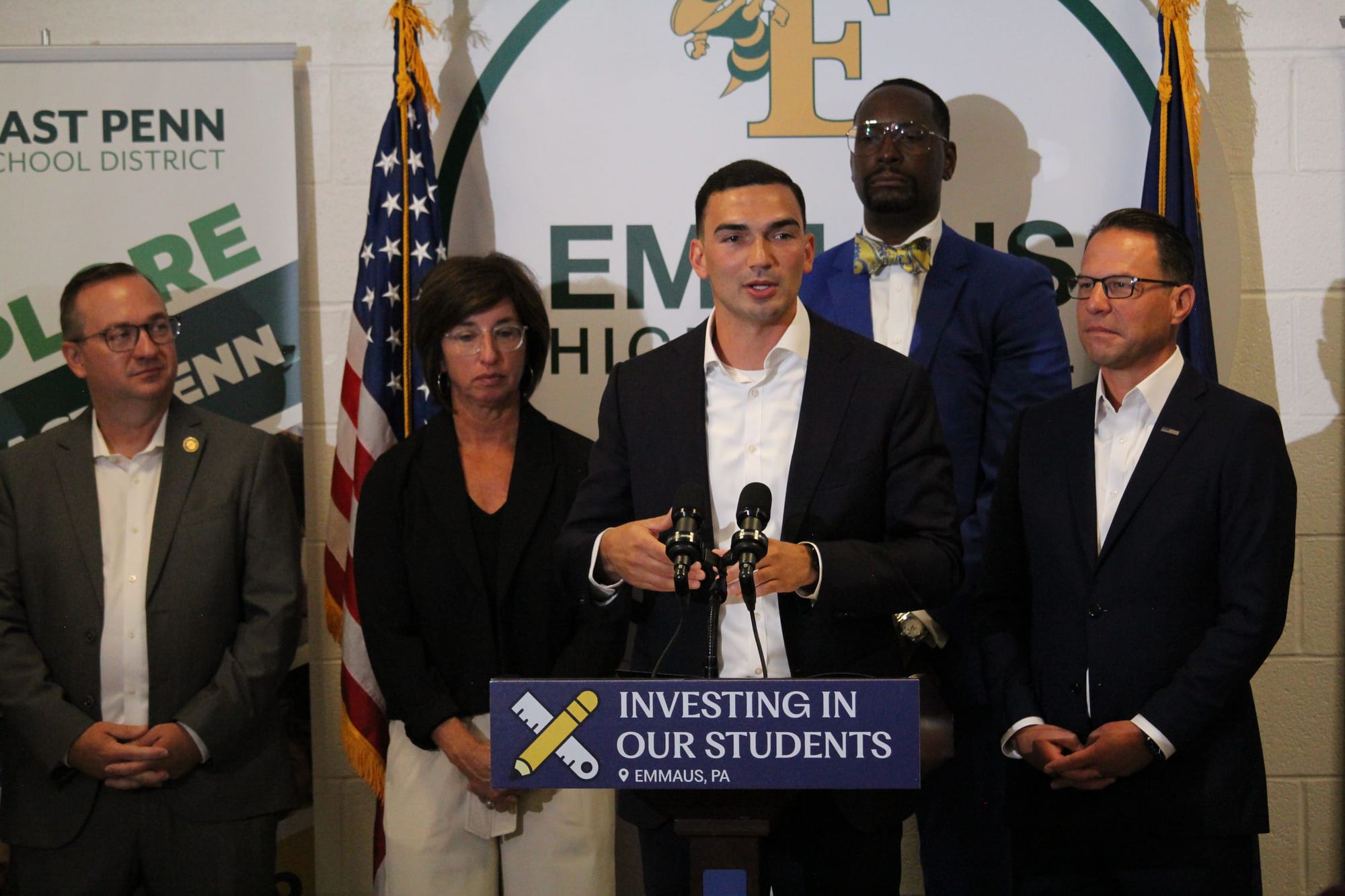State Sen. Nick Miller gives remarks at the event Thursday.