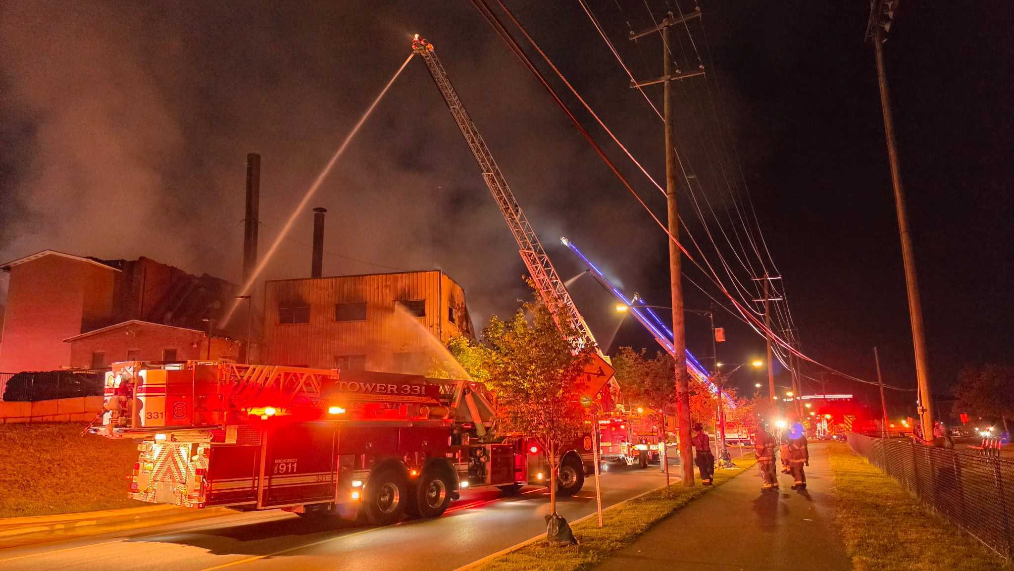 Crews respond to a massive fire in Allentown on Wednesday, June 24, 2026.