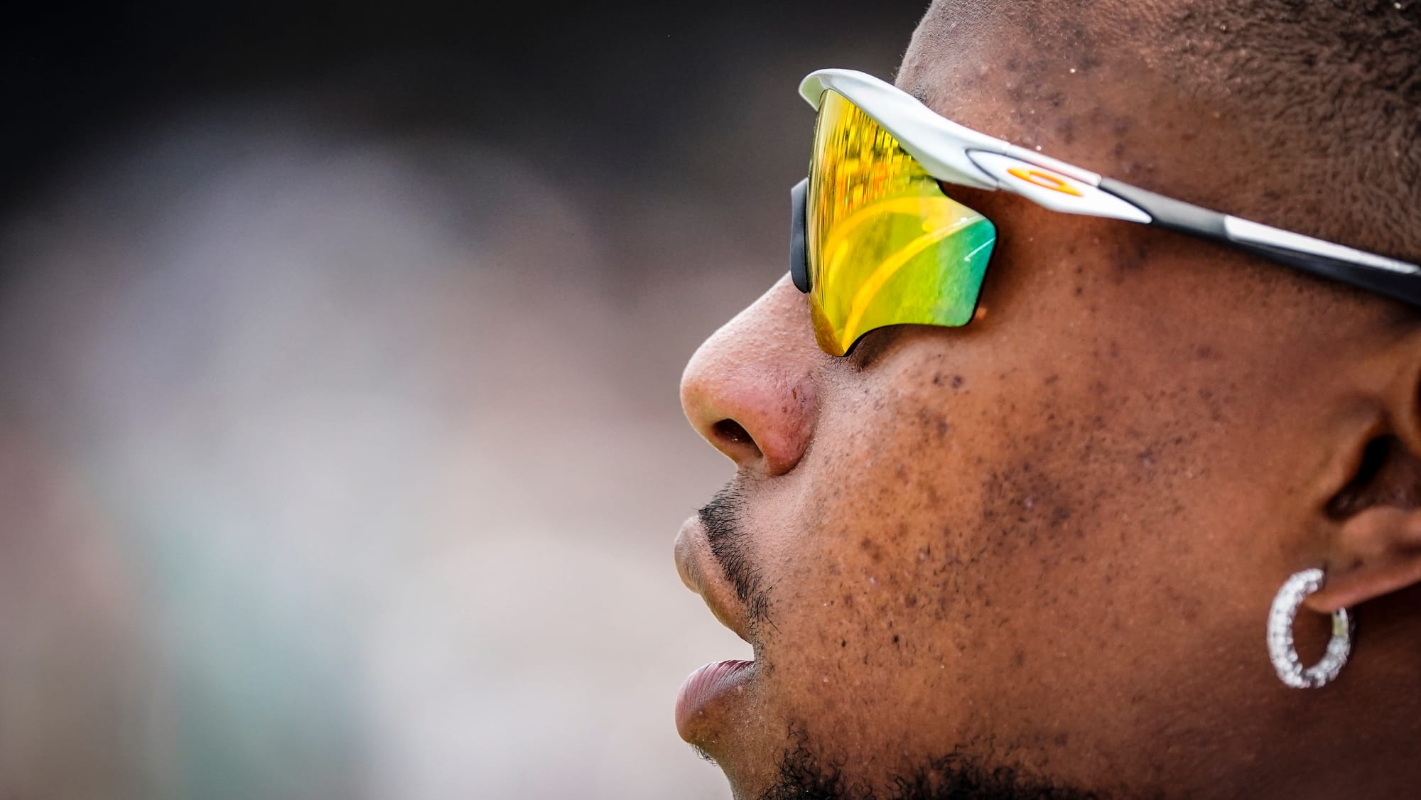 Saquon Barkley watches the action. The 2nd annual DeVonta Smith Celebrity Softball Game was held at Coca-Cola Park in Allento
