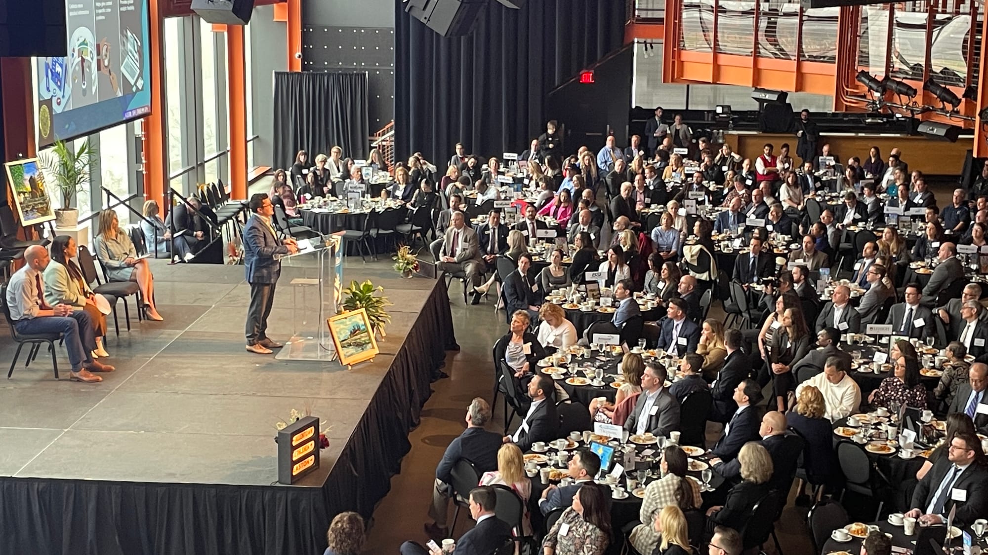 City Council President Michael Colón addresses the crowd, speaking on innovations in local law enforcement and more.