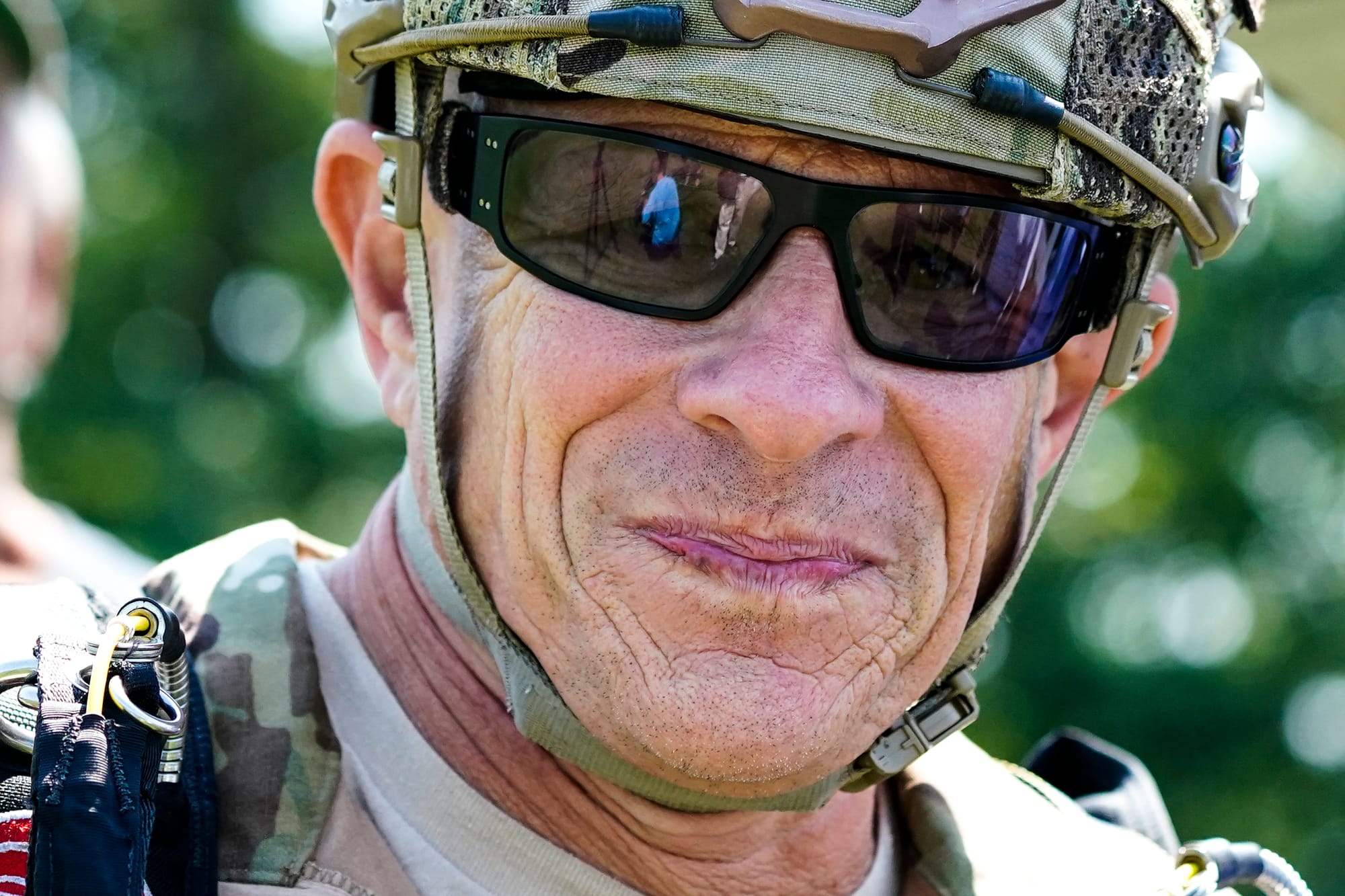 Skydiver Larry Barbiero after his dive Wednesday. U.S. Special Forces members including U.S. Navy SEALs skydive from 4,000' o