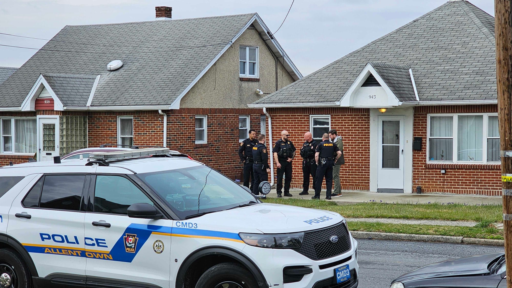 Allentown police respond to a fatal shooting in the 900 block of E Hamilton Street on the city's east side Thursday afternoon