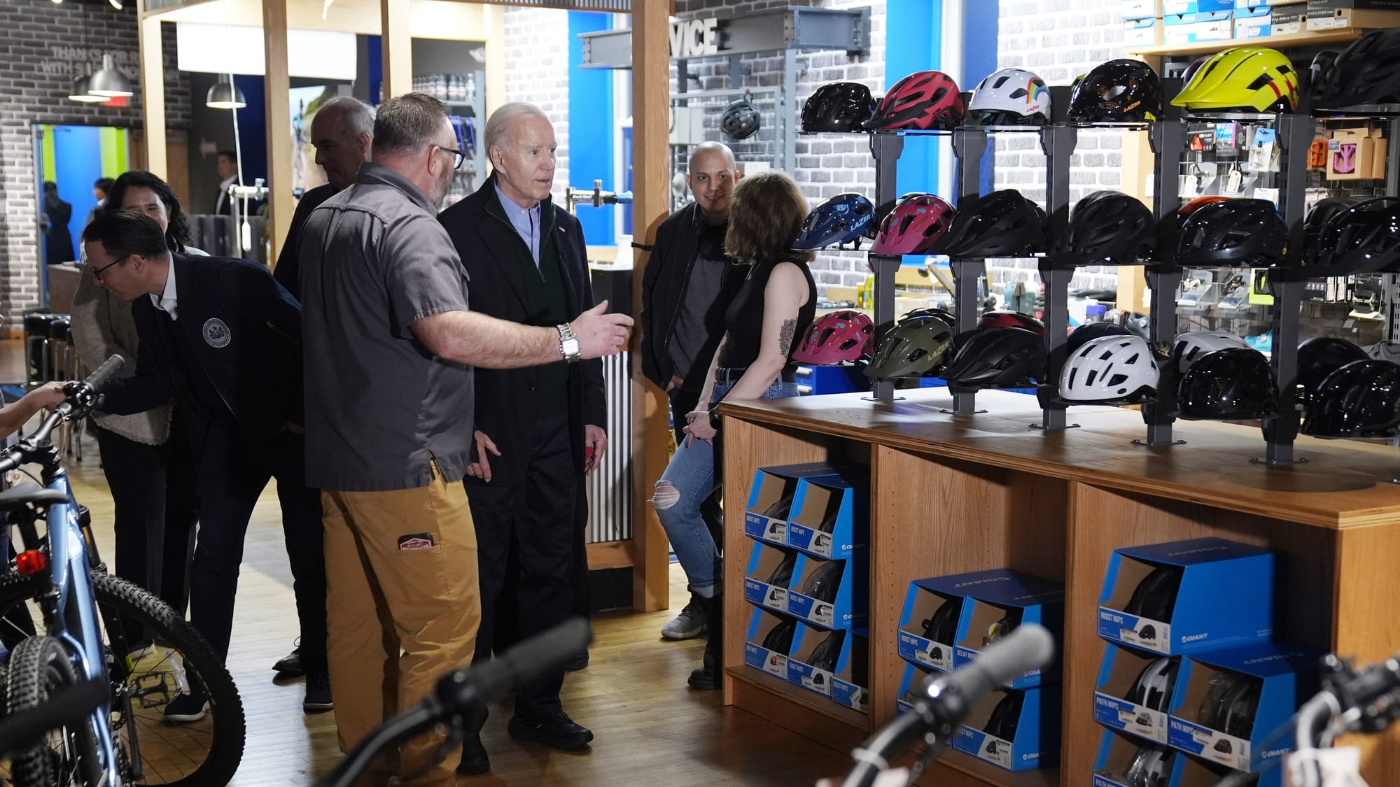 President Joe Biden at the Run Inn in Emmaus on Jan. 12, 2024.