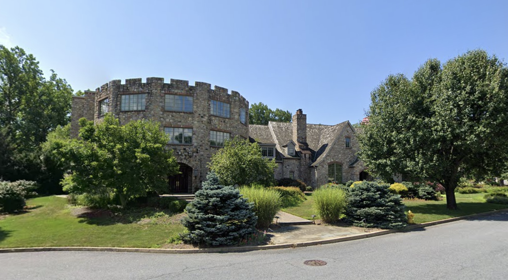 The mansion at 3015 Barrington Lane, Allentown, in 2019, before the fire that struck around two years later.