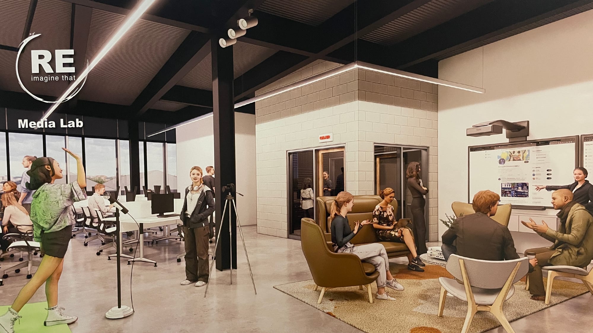 The new Cultural Center's Media Lab. Rendering from MKSD Architects.