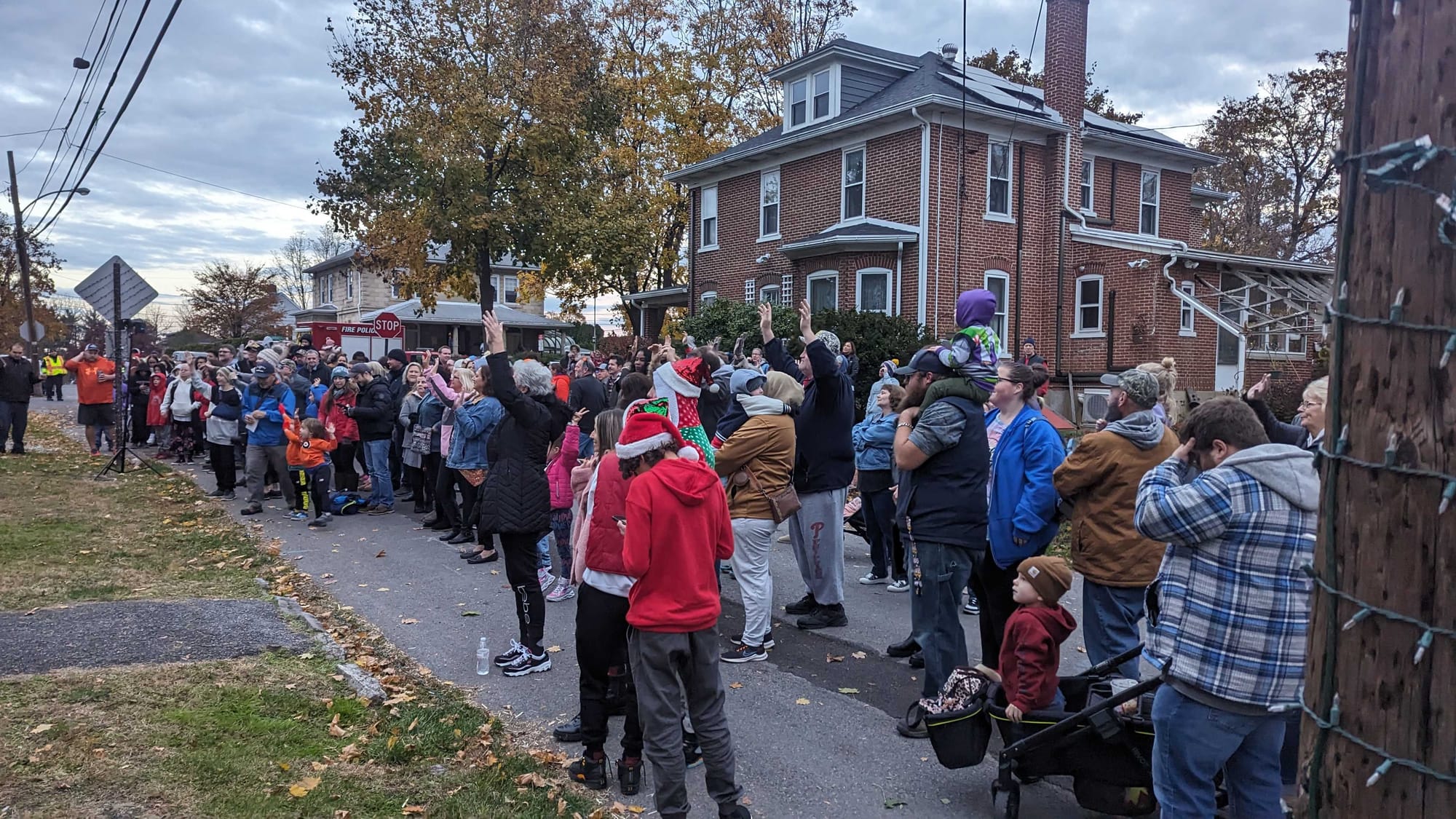 The crowd gets ready for Opening Night of the Lights in Greenawalds.