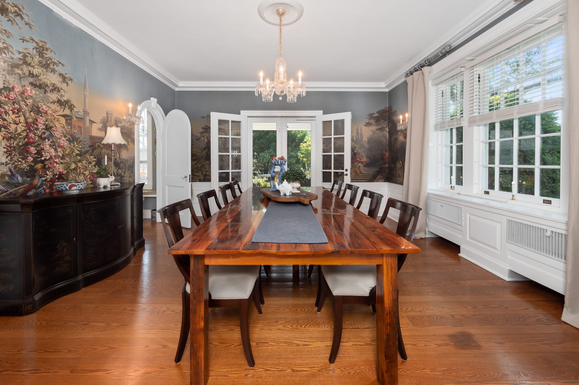 The 3-story Federal-Style Georgian Colonial mansion at 1880 W Union Boulevard sits on 1.27 acres and boasts a grand staircase