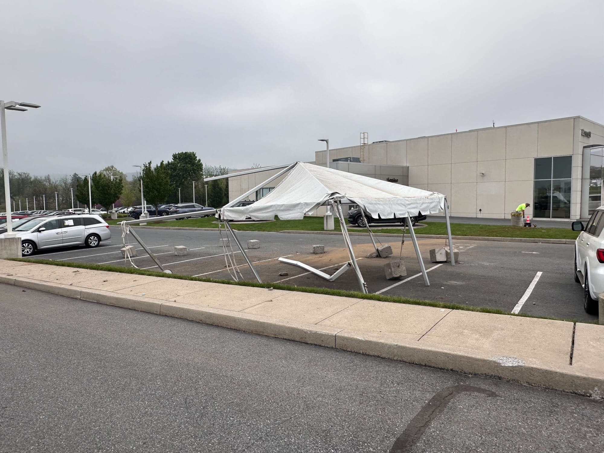 The aftermath of a fatal crash in the lot of the Bennett Infiniti dealership off Lehigh Street in Allentown.