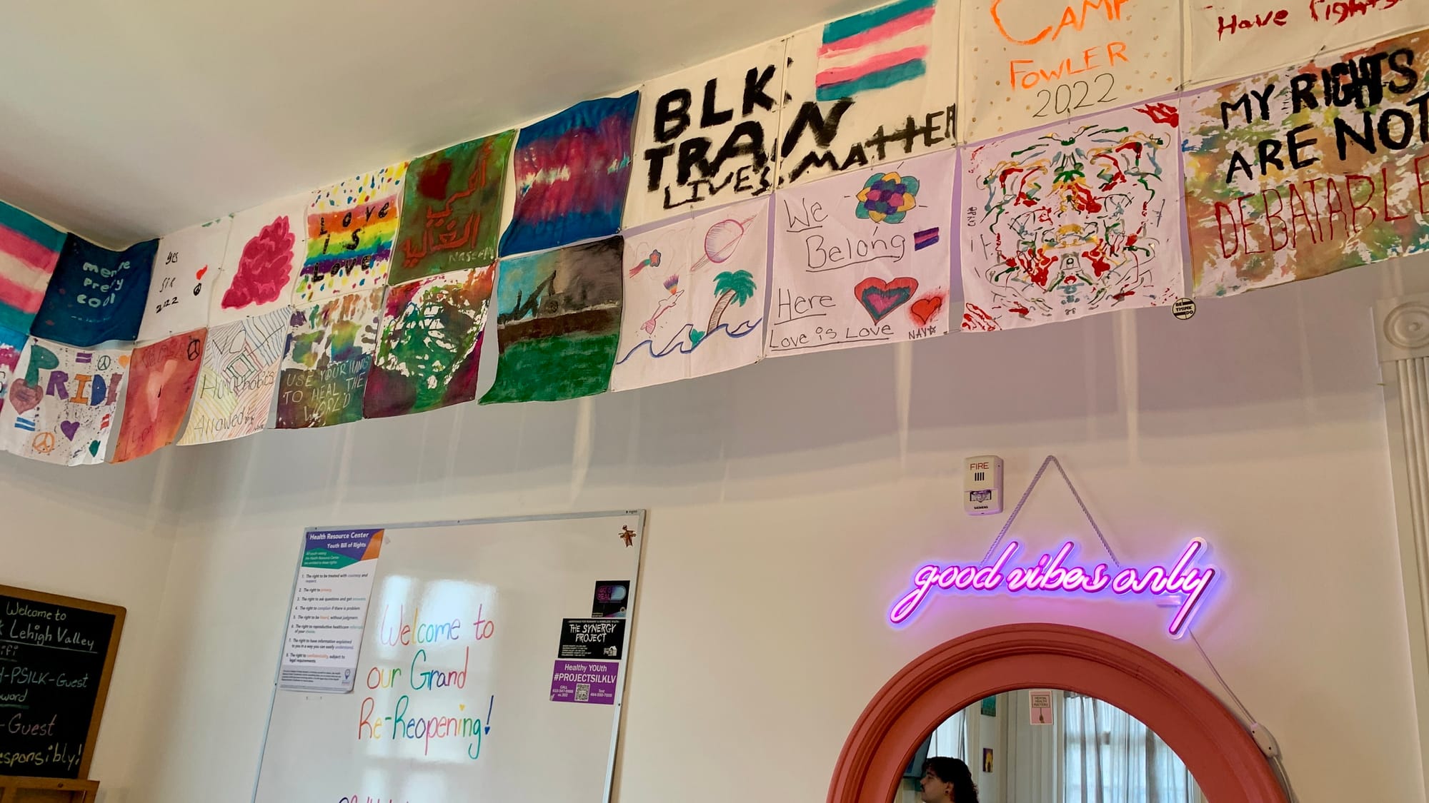 Youth artwork at Silk Lehigh Valley's new location.