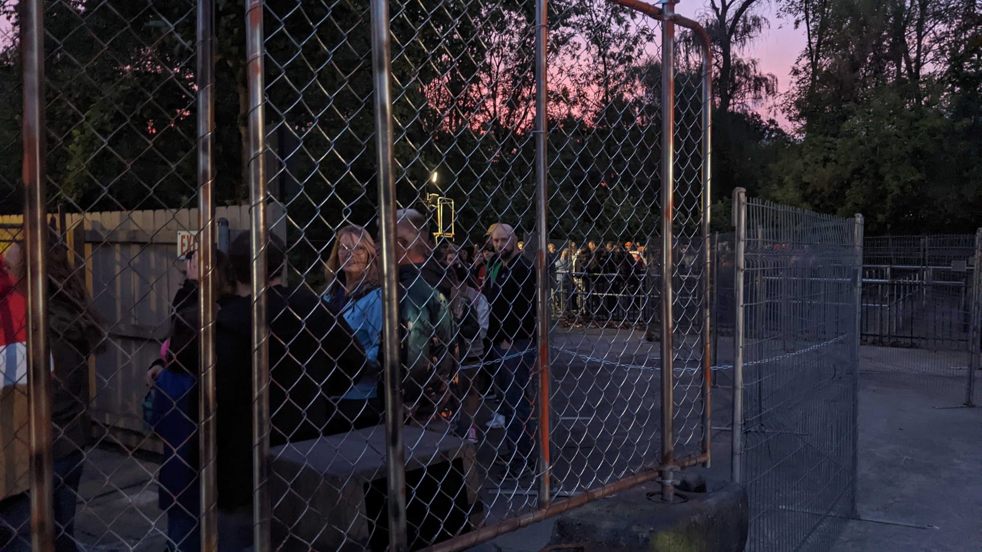 People wait in line for the new maze The Ghost In The Machine.