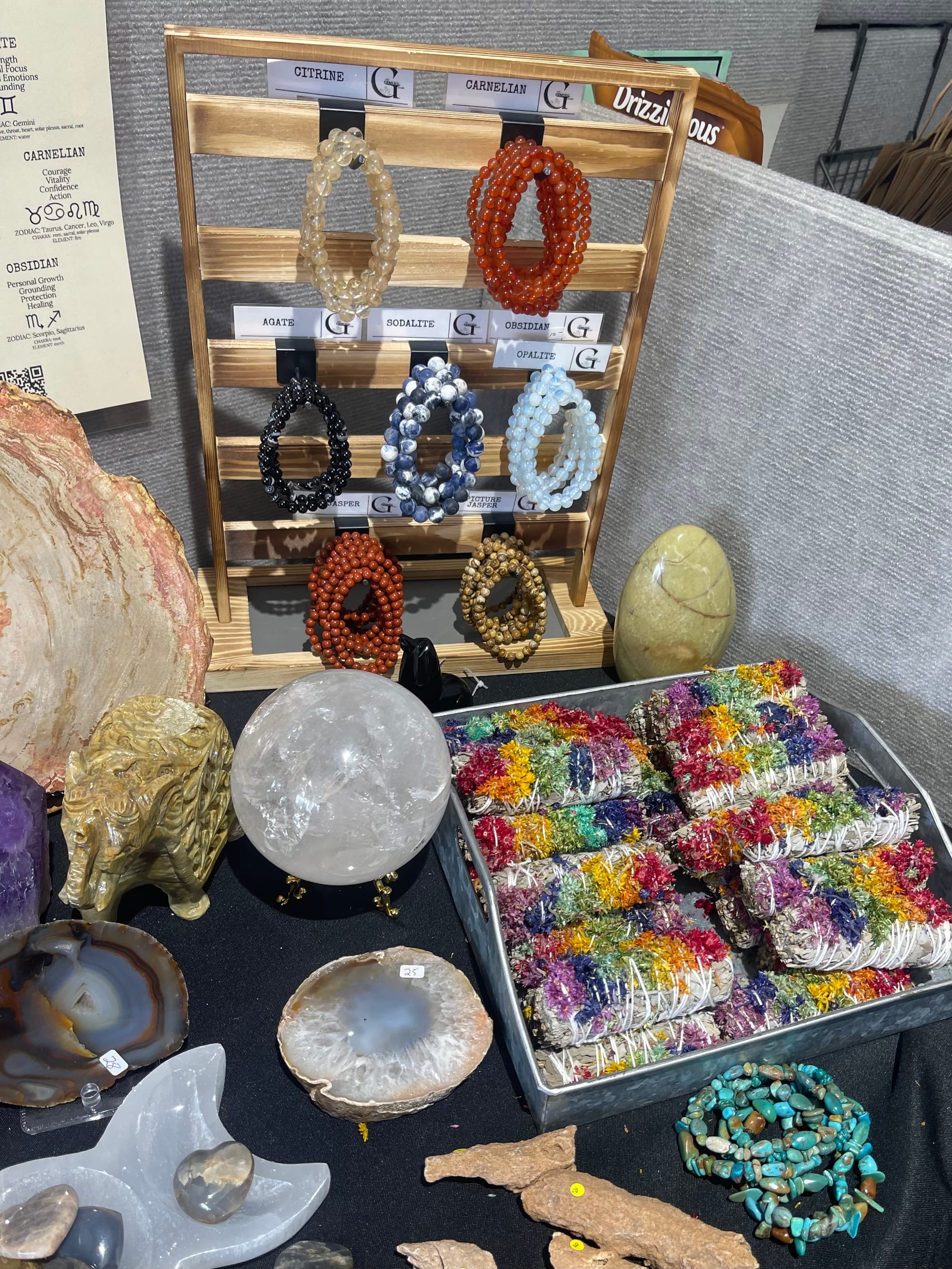 The GEMeral Store at Christkindlmarkt sells healing bracelets, crystals, gemstones and glow-in-the-dark artwork.