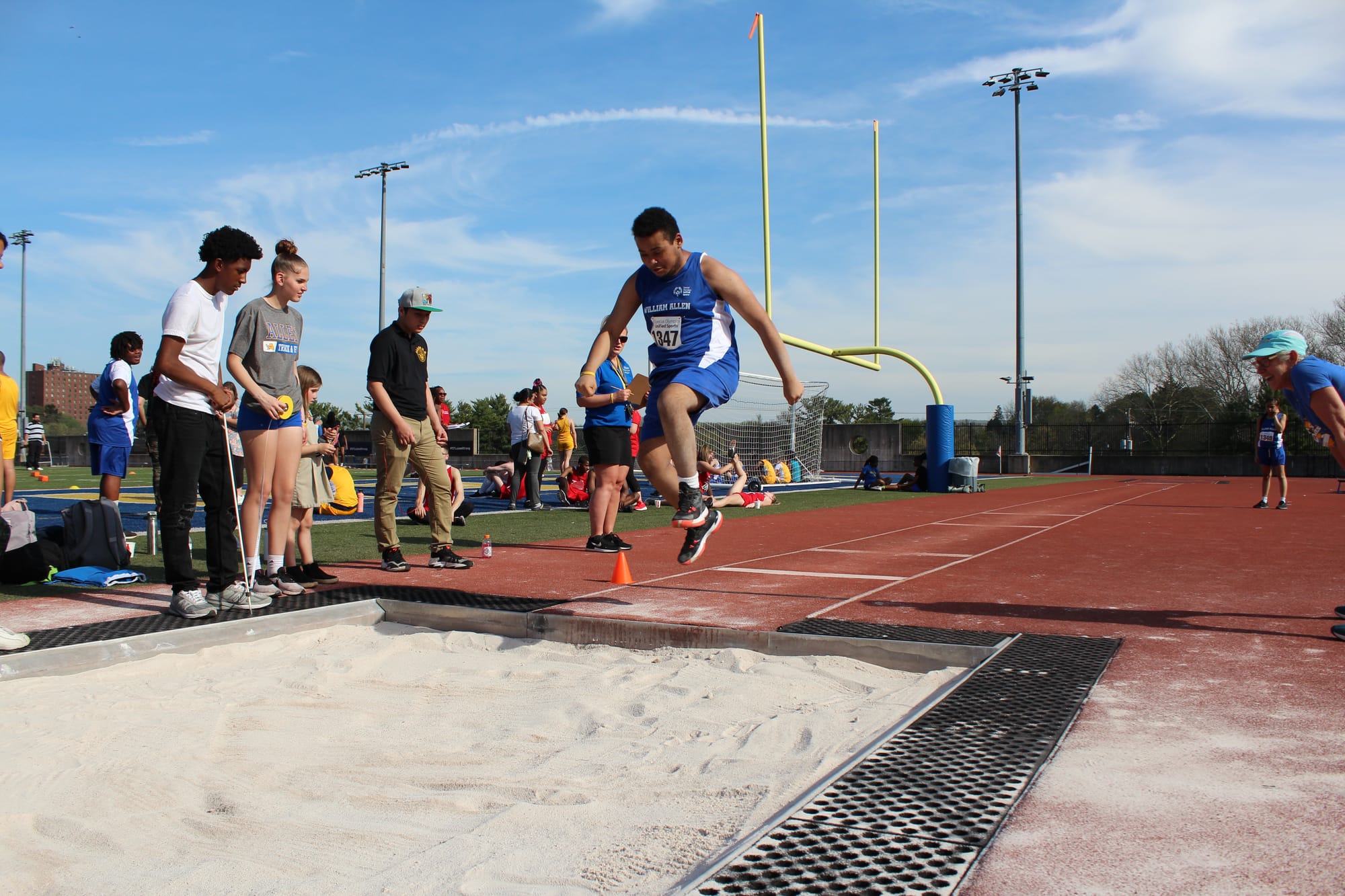 William Allen High School special education student Julian Vallalona competing in the long jump