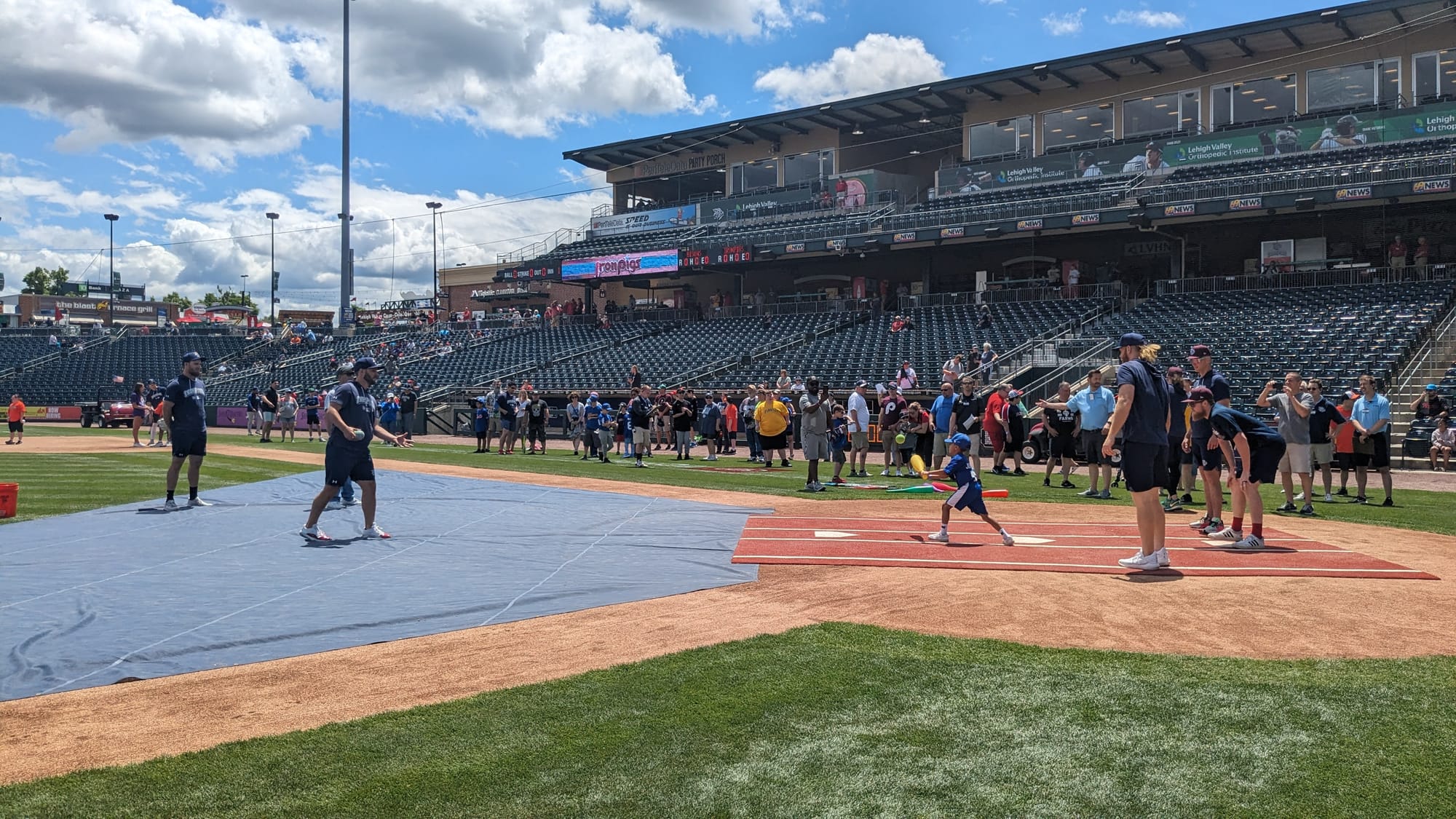 A player at bat during an exhibition game between Miracle League of the Lehigh Valley and Miracle League of Northampton Count