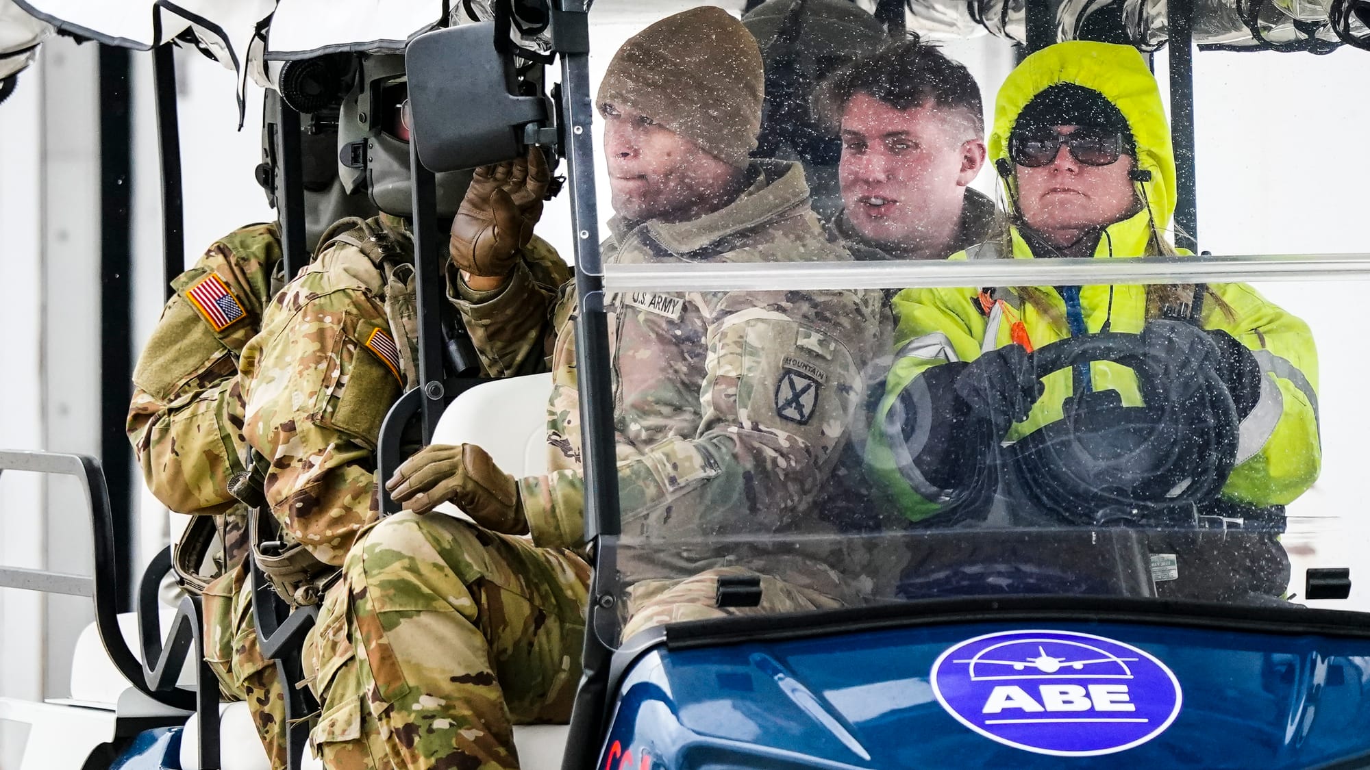 UH-60 Blackhawk helicopters from from Fort Drum in Jefferson County, New York, land at Lehigh Valley International Airport on