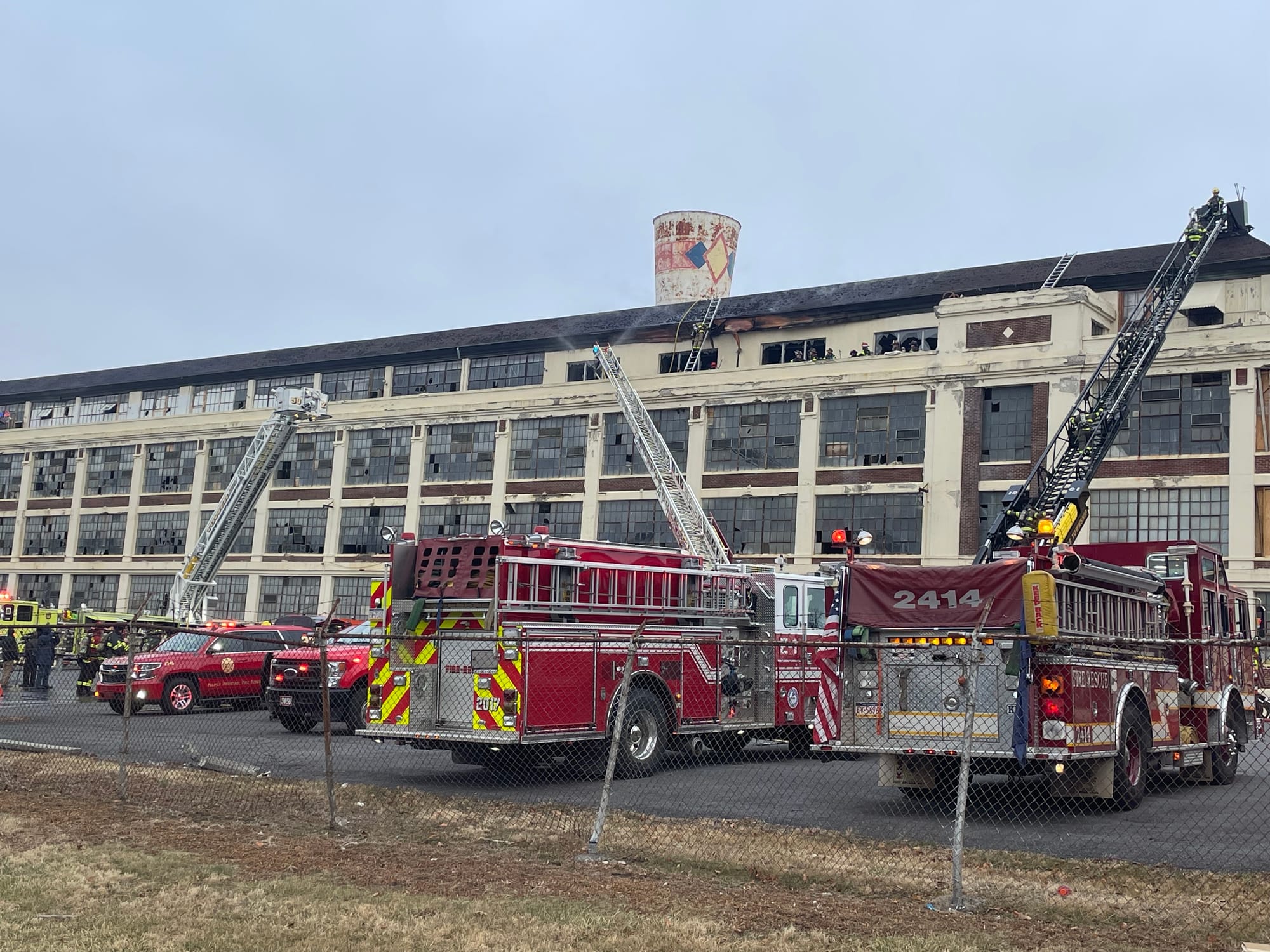A fire broke out Friday morning at the site of the old Dixie Cup factory in Wilson Borough.