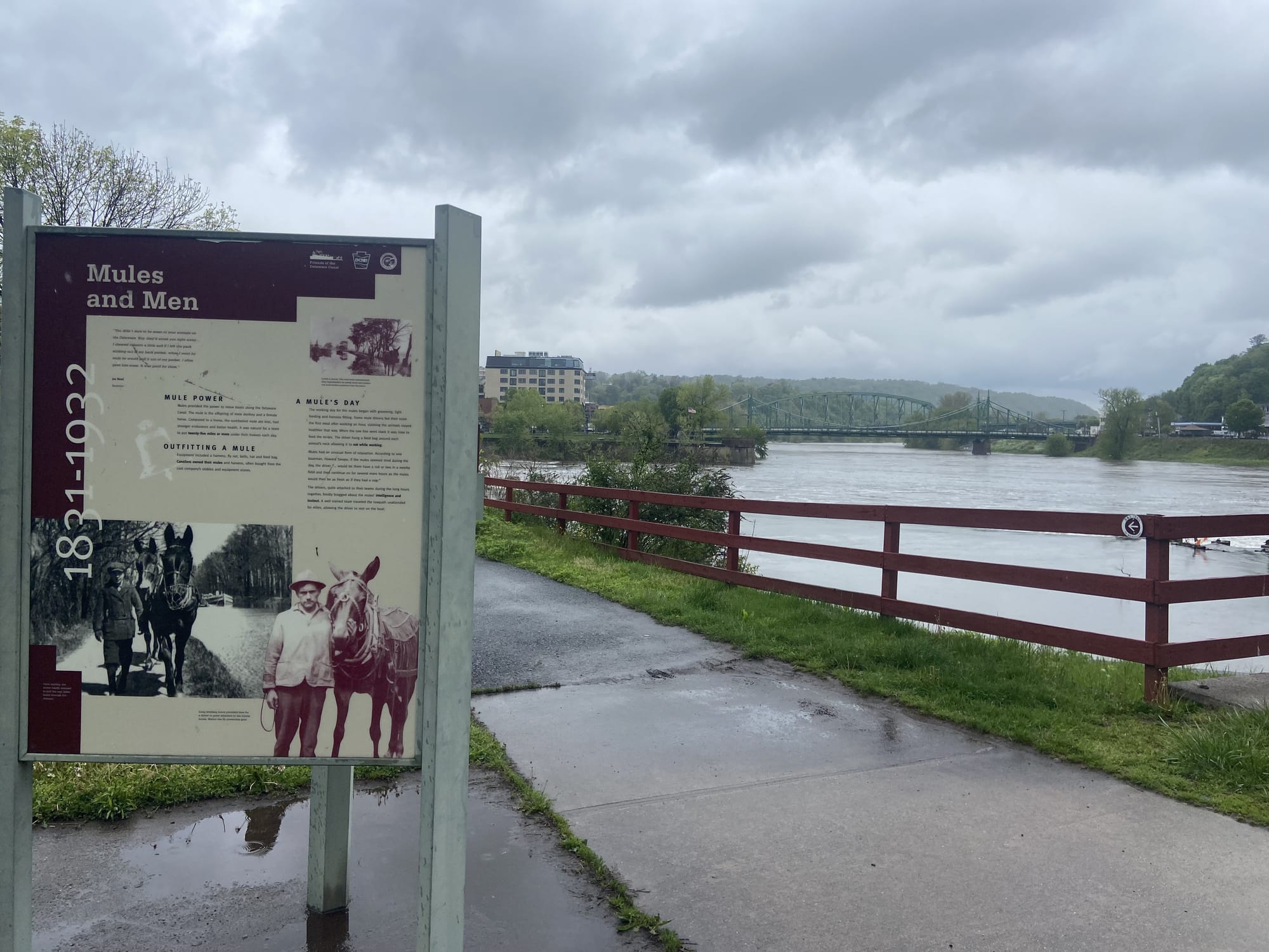 The shad ladder, connected to Easton Dam at Delaware Canal State Park, has fallen into disrepair.