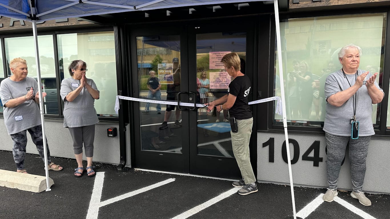 The ribbon cutting at Peaceable Kingdom celebrated their grand reopening with even more features to help rescues.