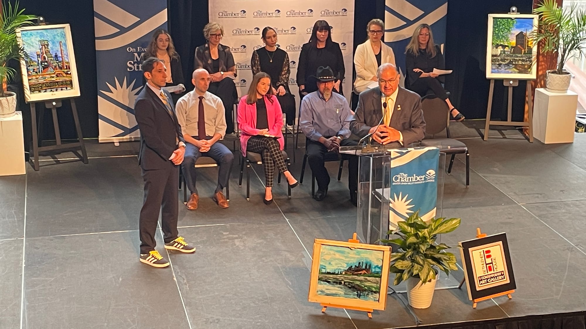 Easton Mayor Sal Panto (right) and Allentown Mayor Matt Tuerk (left) share their citywide visions and how they connect with B