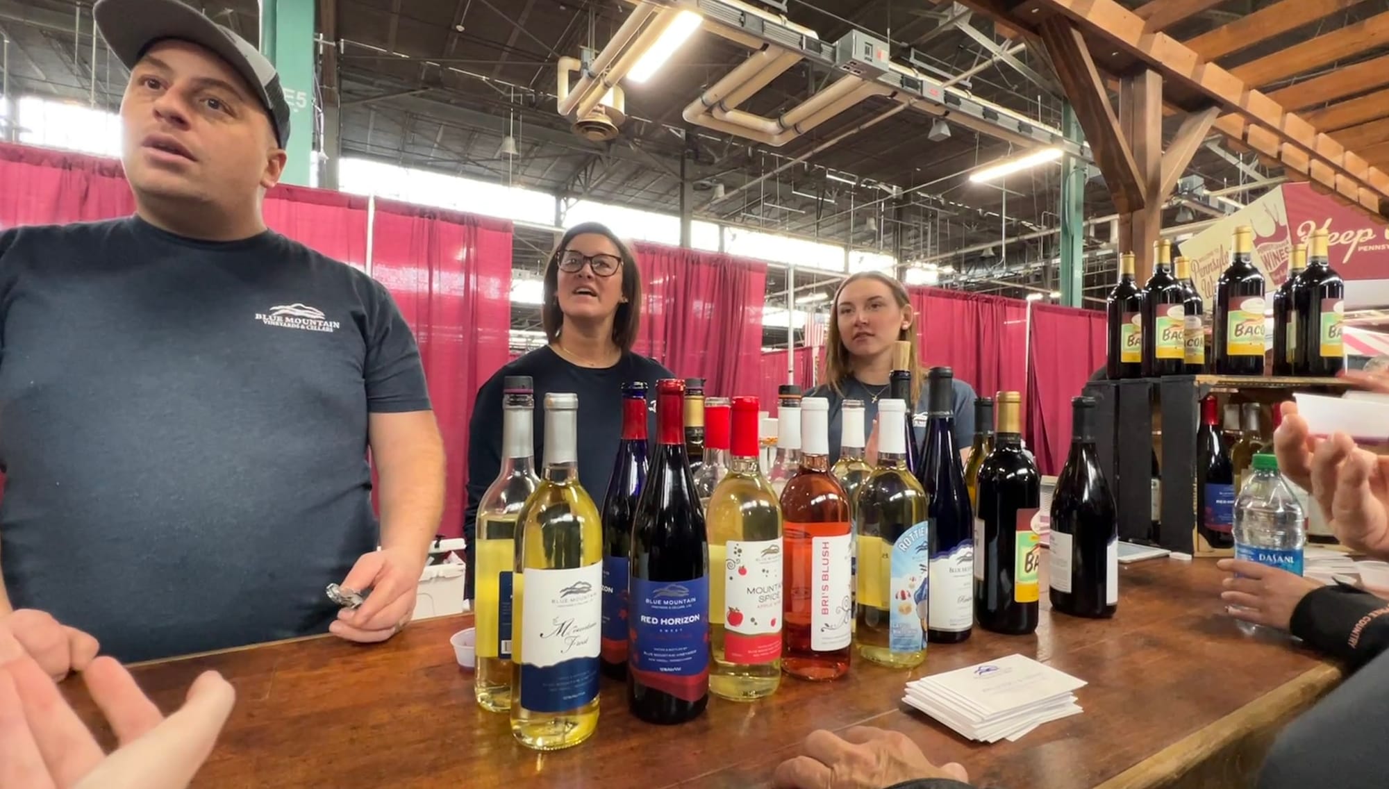 Blue Mountain Wines from New Tripoli gave out samples at the 2023 Pennsylvania Farm Show.