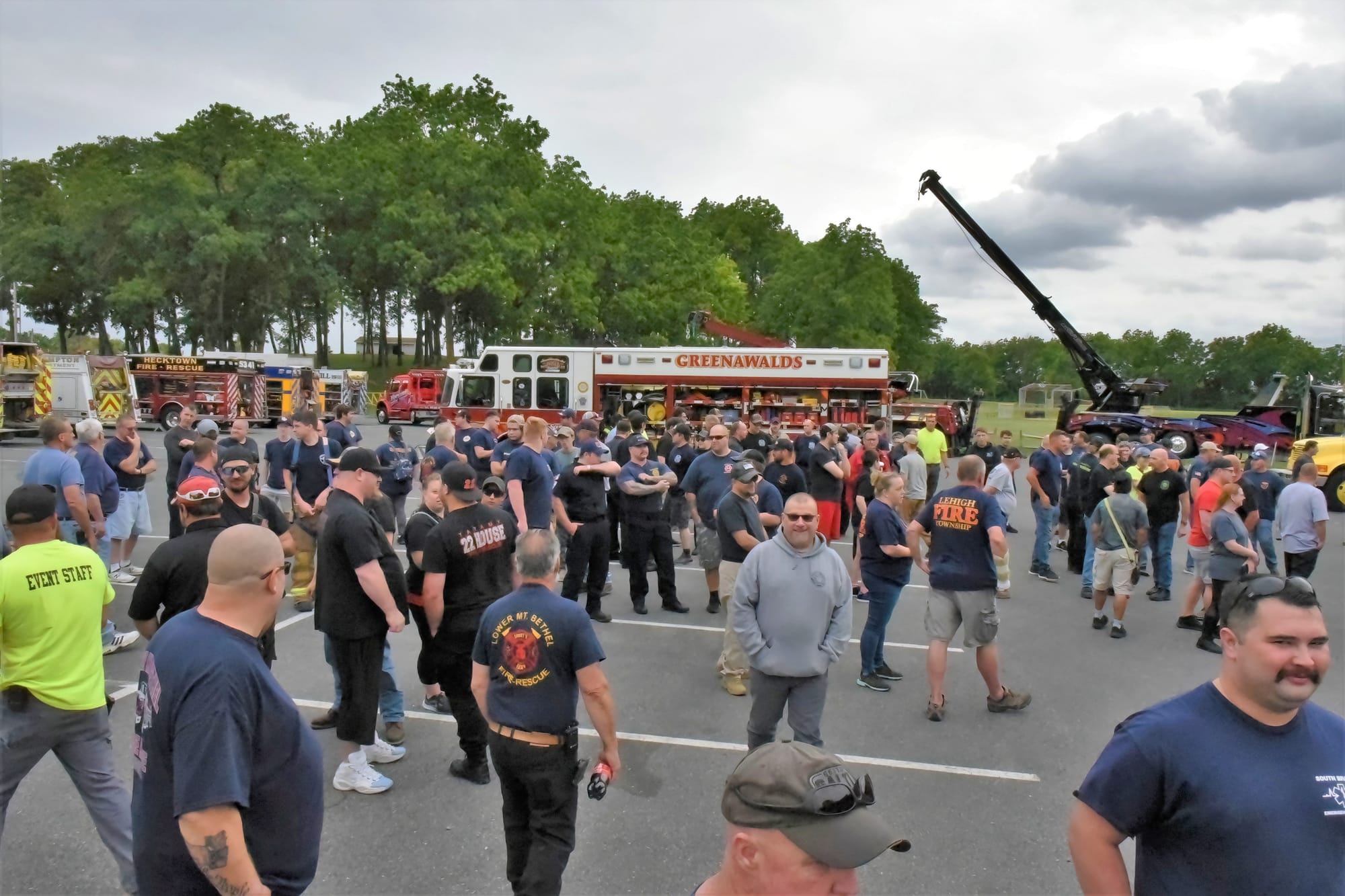 Firefighters gather for a show and tell event in East Allen Township on June 21, 2023.