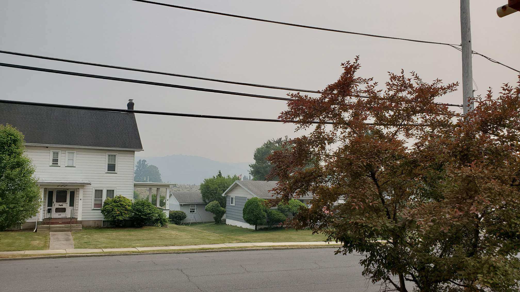 Smoke covering a neighborhood in Lehighton, Carbon County.