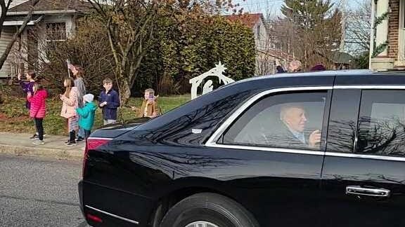 President Joe Biden arrives in Emmaus on Jan. 12, 2024.