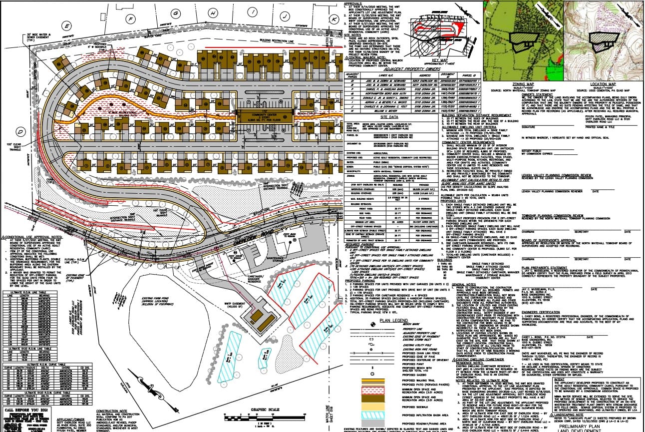 The plan for the proposed Strawberry Acres 55-plus residential development.