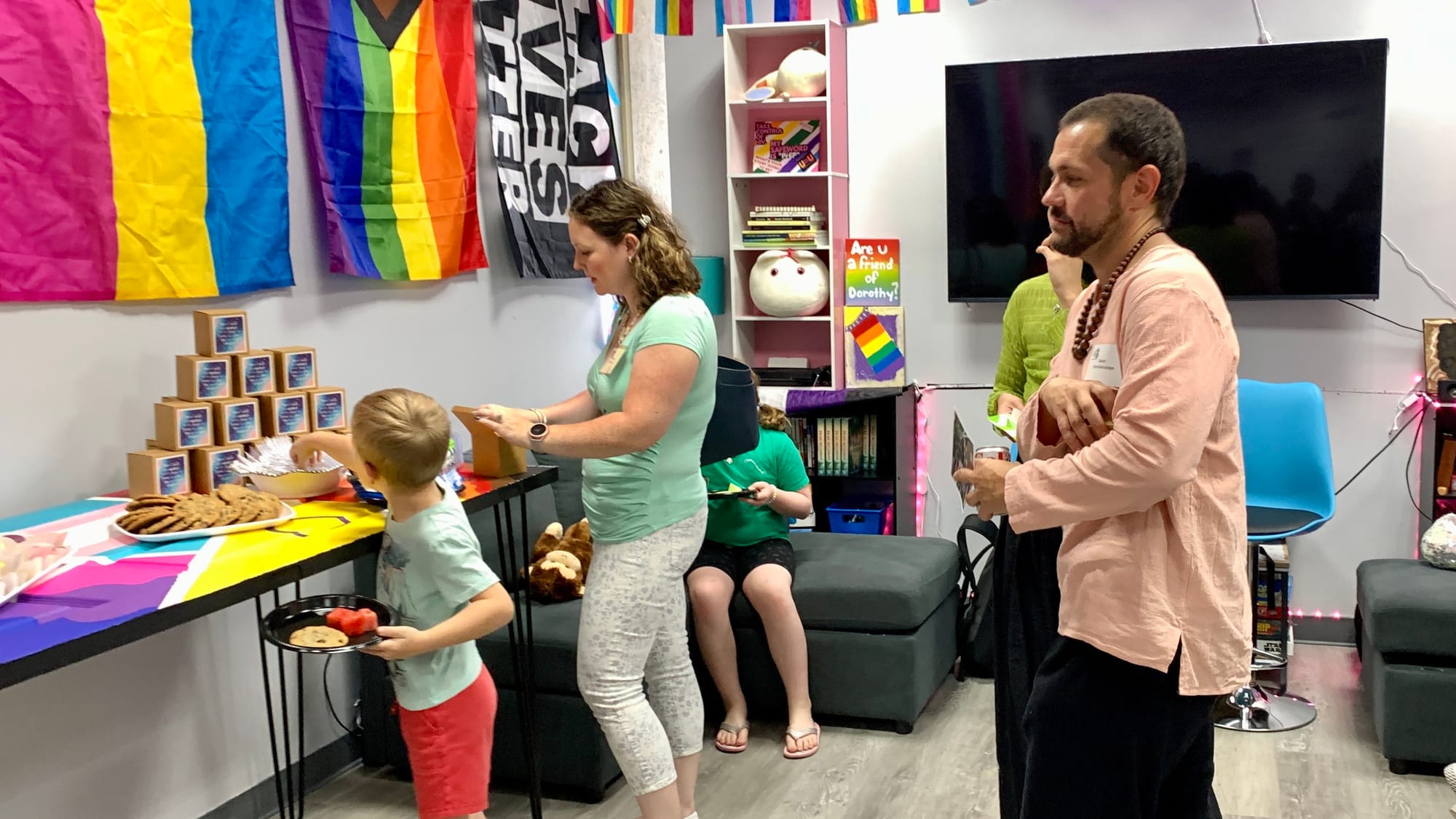 Visitors get snacks at Silk Lehigh Valley's open house.