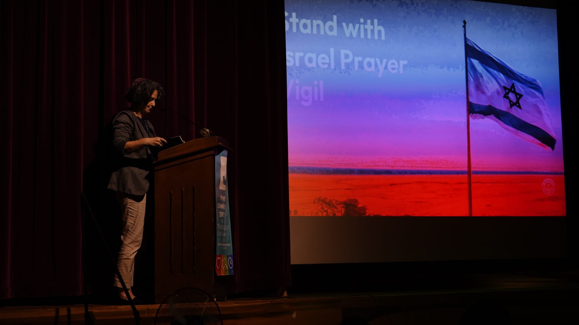 Hundreds of area residents gathered for solidarity at a prayer vigil for Israel at the Jewish Community Center of the Lehigh 