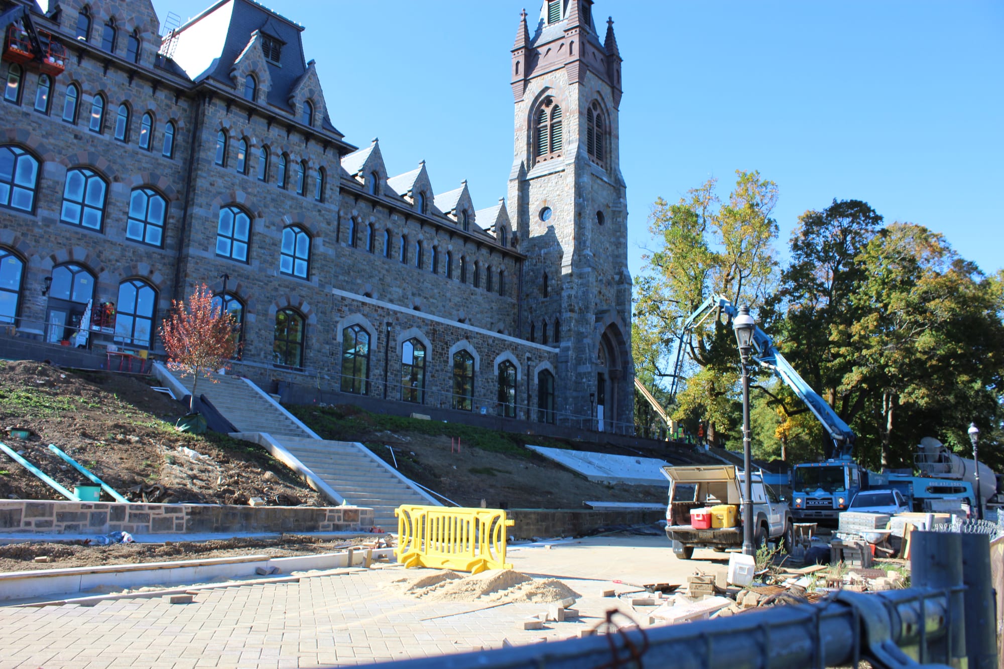 Construction continues on Lehigh University's Packer Hall on Oct. 13, 2024. The building will be renamed the Clayton Universi