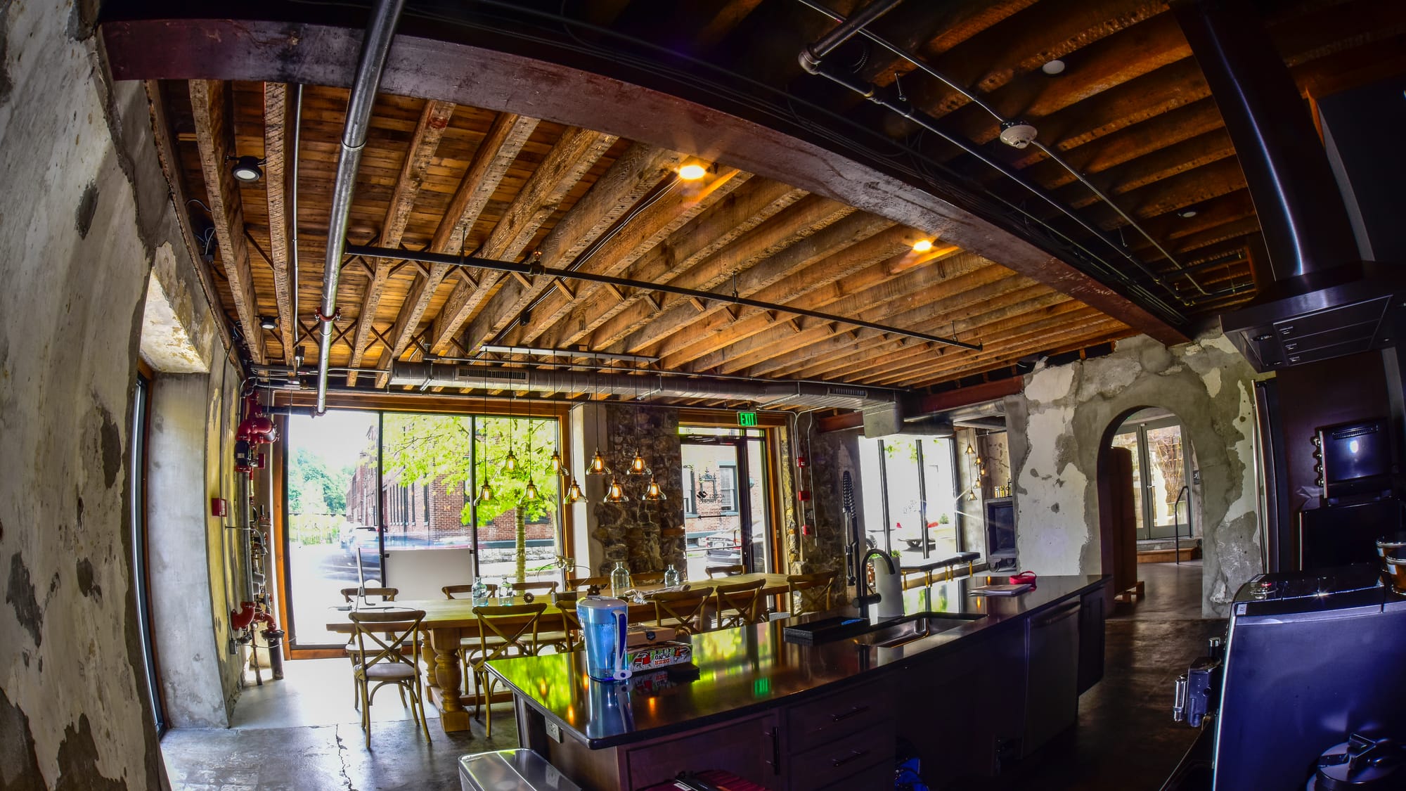 This is a first floor common and dining area at 225 Ferry Street. Commercial brokers are working hard to find tenants for rem