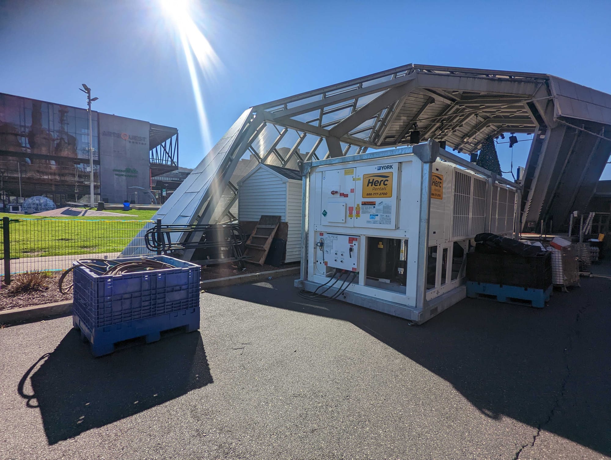 Herc Rentals was on site at the Levitt Pavilion at the SteelStacks campus on Monday in Bethlehem. They dropped off the equipm