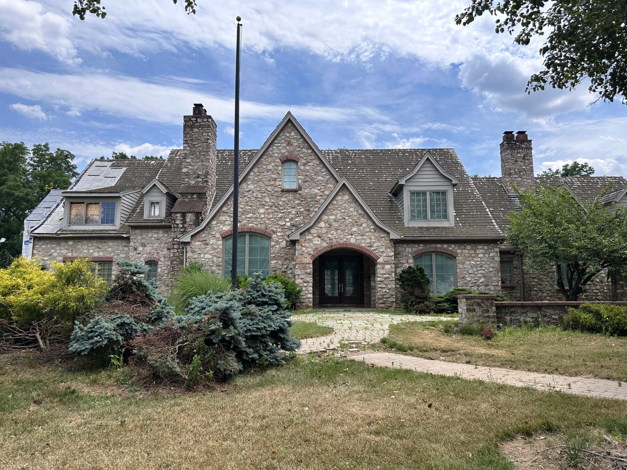 The remnants of 3015 Barrington Lane in Allentown. It was previously referred to as "Ravenwood Manor" before being purchased 