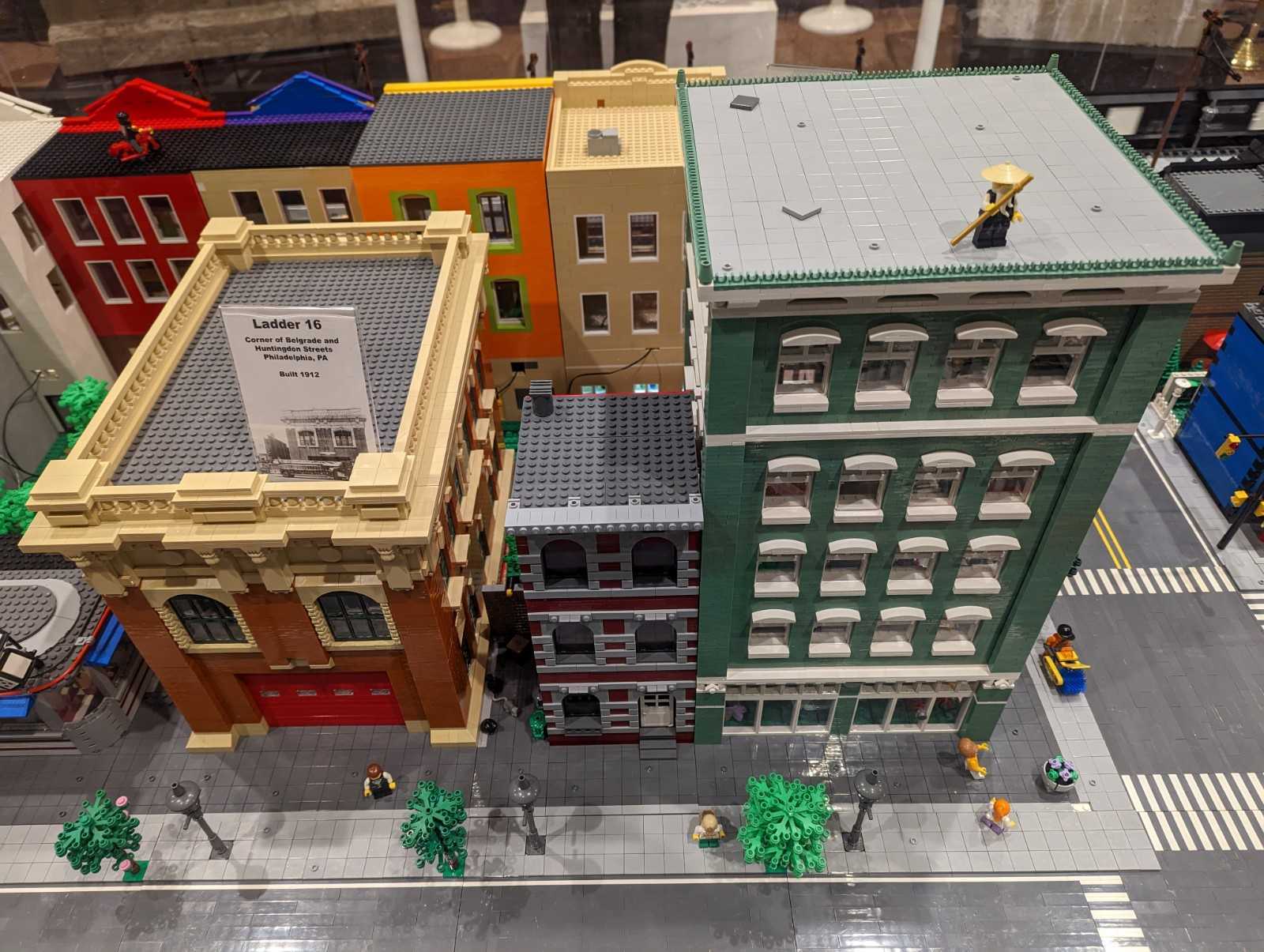 This is the Lego City holiday train display at America on Wheels in Allentown.
