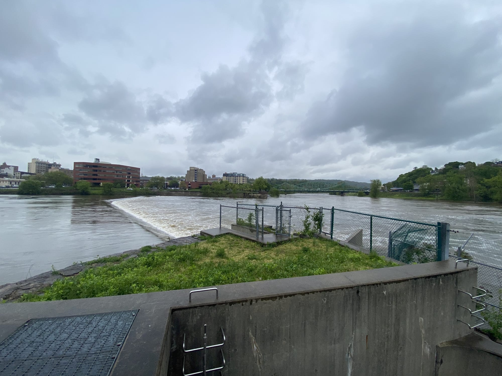 The shad ladder, connected to Easton Dam at Delaware Canal State Park, has fallen into disrepair.