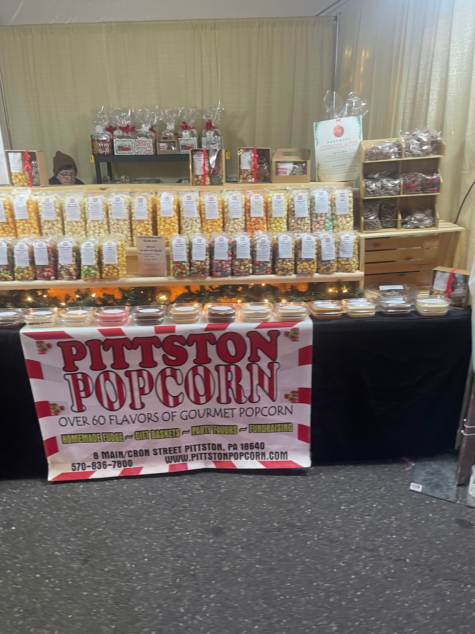 Pittston Popcorn at Christkindlmarkt sells 60 different flavors of popcorn including cheese and chocolate varieties.