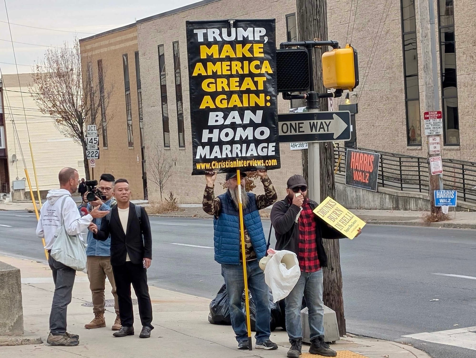 Trump supporters outside the Allentown rally near PPL Center where Former President Donald J. Trump held a rally.