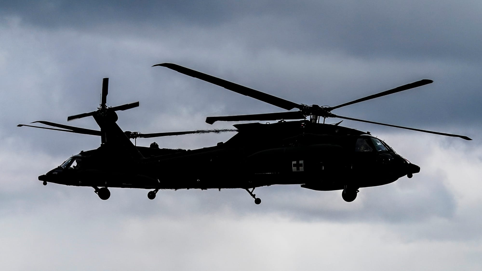 UH-60 Blackhawk helicopters from from Fort Drum in Jefferson County, New York, land at Lehigh Valley International Airport on