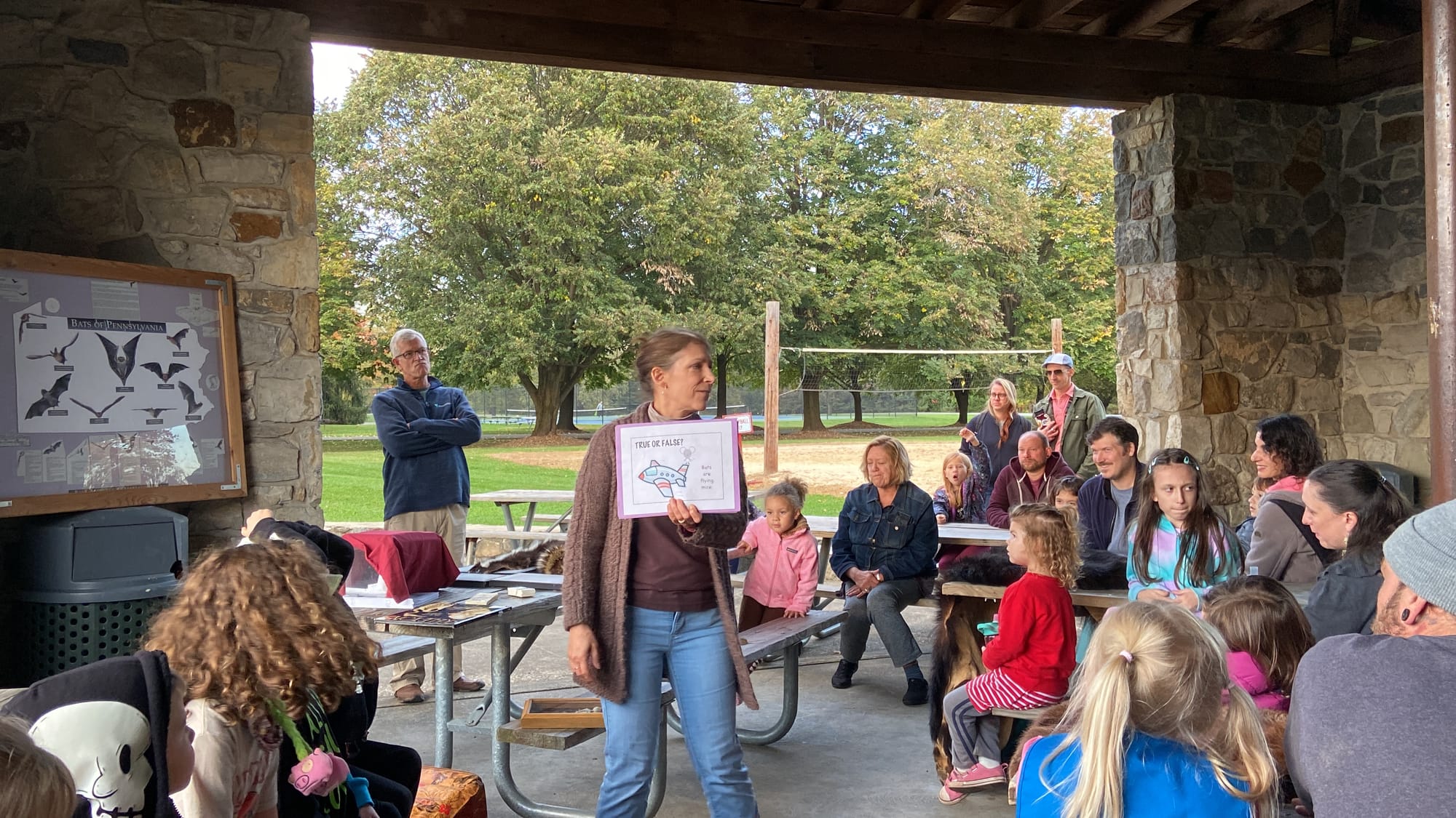 Sue Gallagher, chief naturalist for the Carbon County Environmental Education Center, hosted an education bat event Friday at