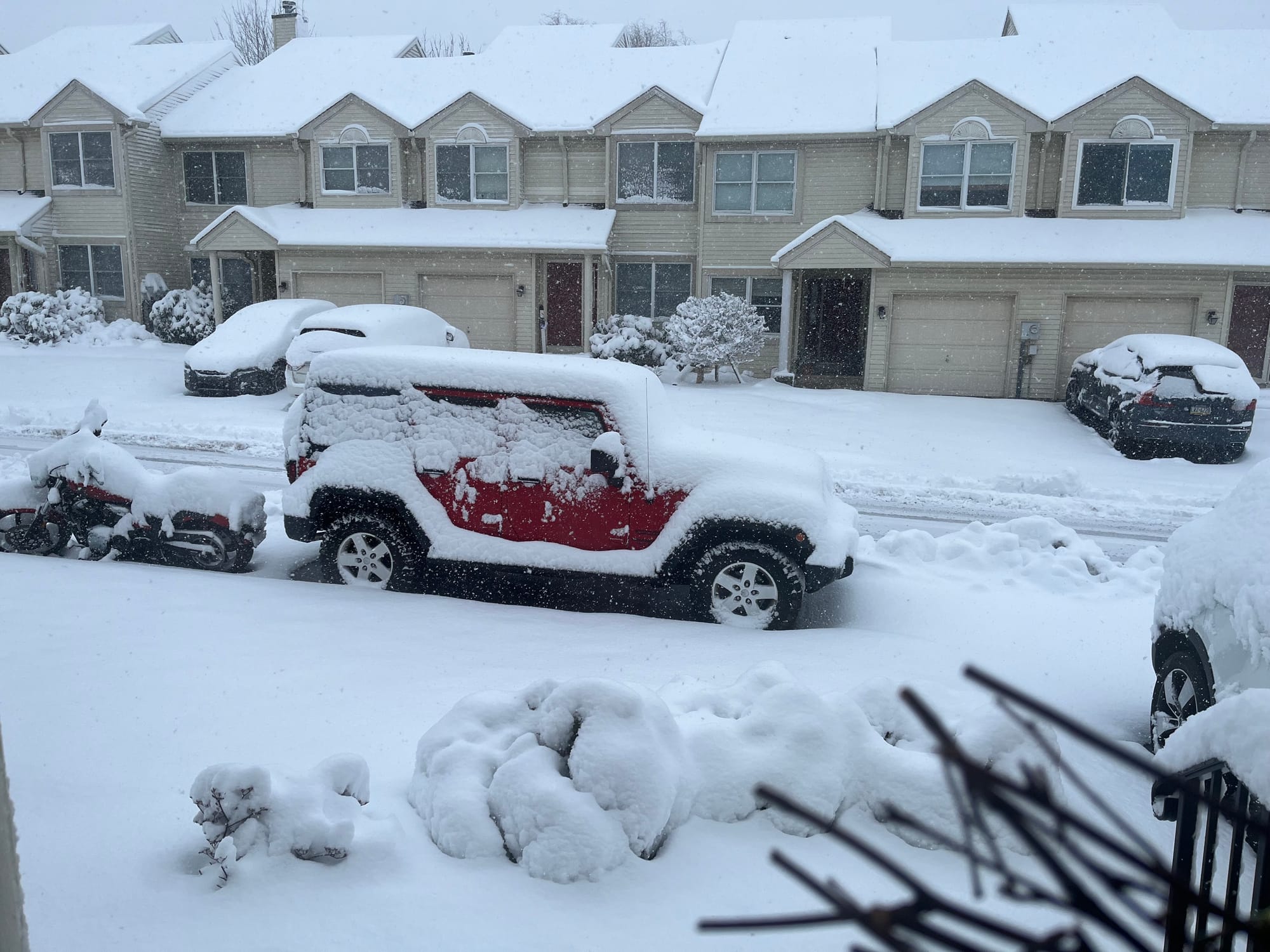 Snow falls in Macungie on Tuesday.