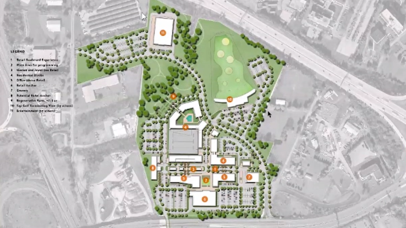 A map of the proposed Lehigh Valley Town Center site was shown to the Lower Macungie Township Planning.