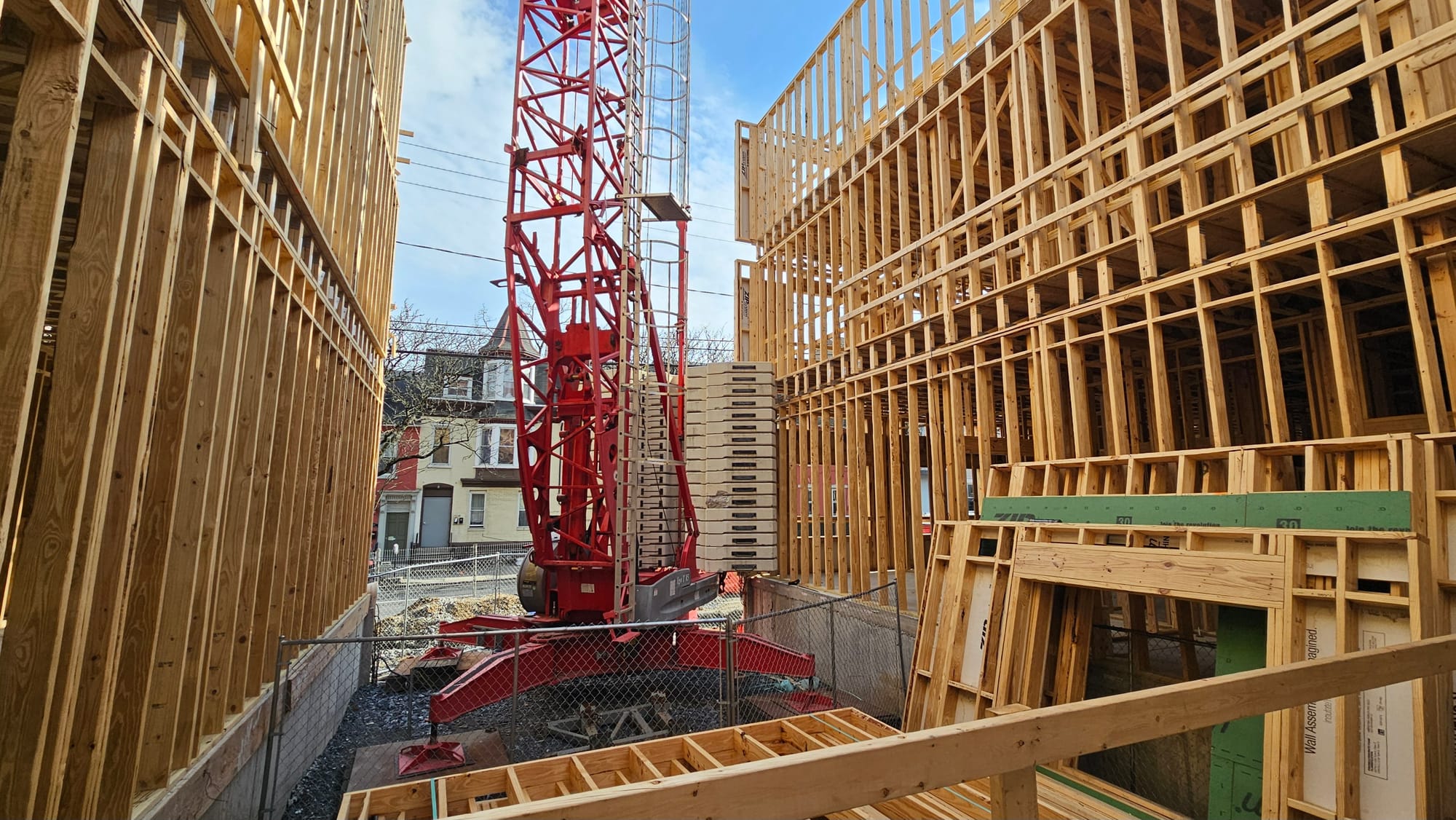 Crews are working to build a three-story, 38-unit complex, known as Walnut Square Apartments. It's expected to open this fall