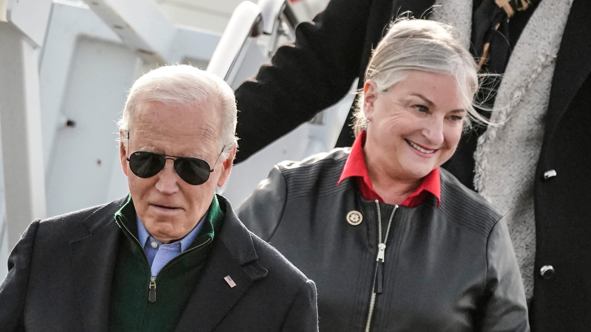 President Biden lands at LVIA with Susan Wild, D-Pa. President Joseph Biden lands at Lehigh Valley International Airport on F