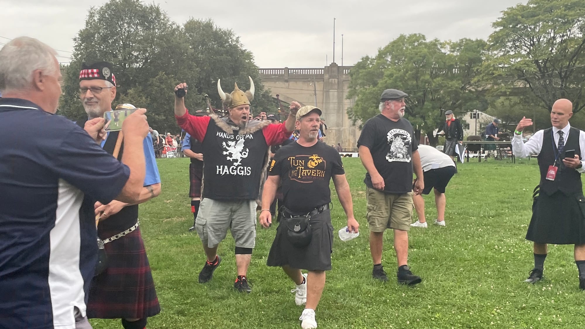The 2024 Celtic Classic Haggis Bowl Top 3 make their way off the field post-competition. Kris Wagner took home the honors of 
