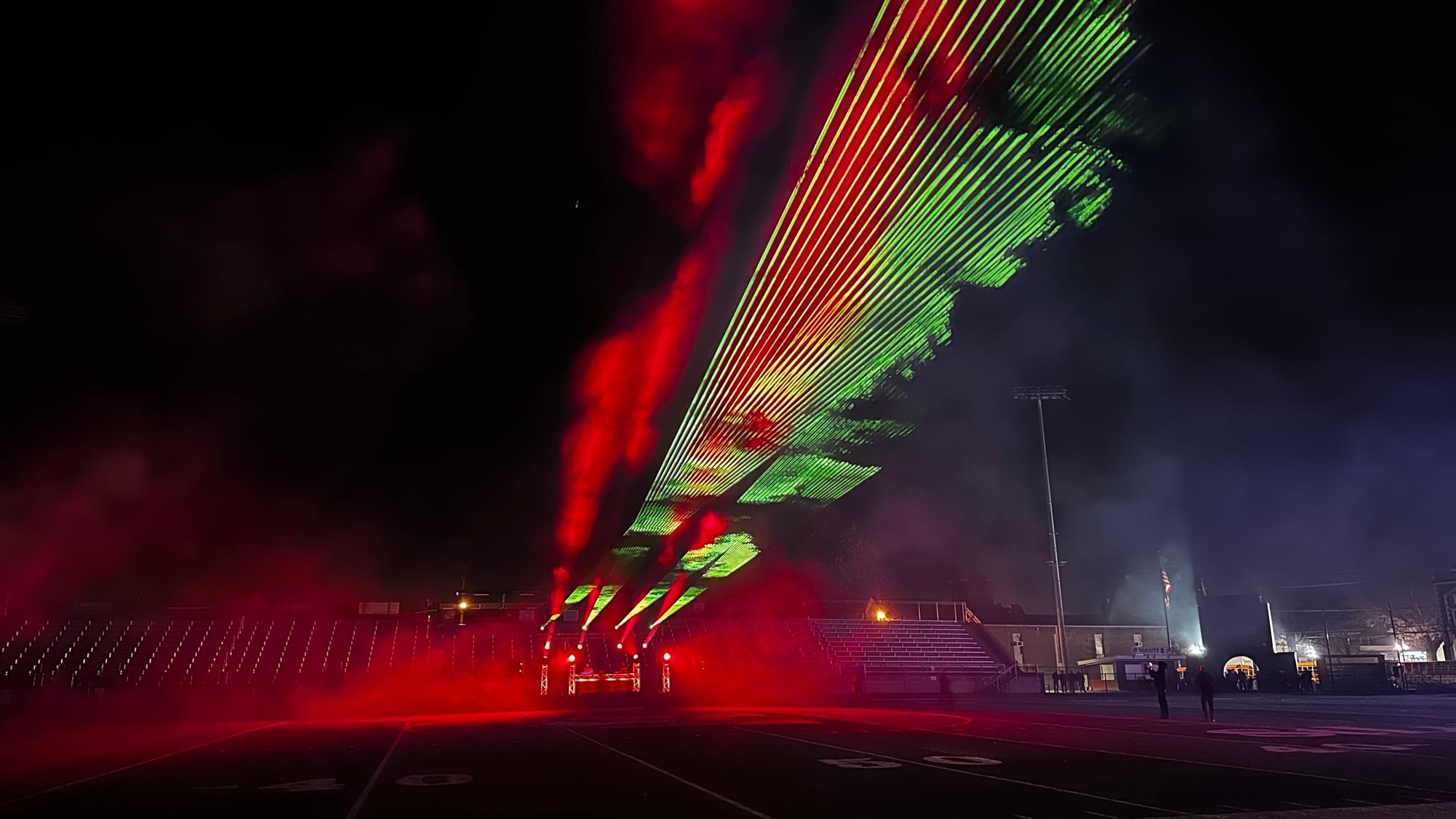 A still from the laser light show.