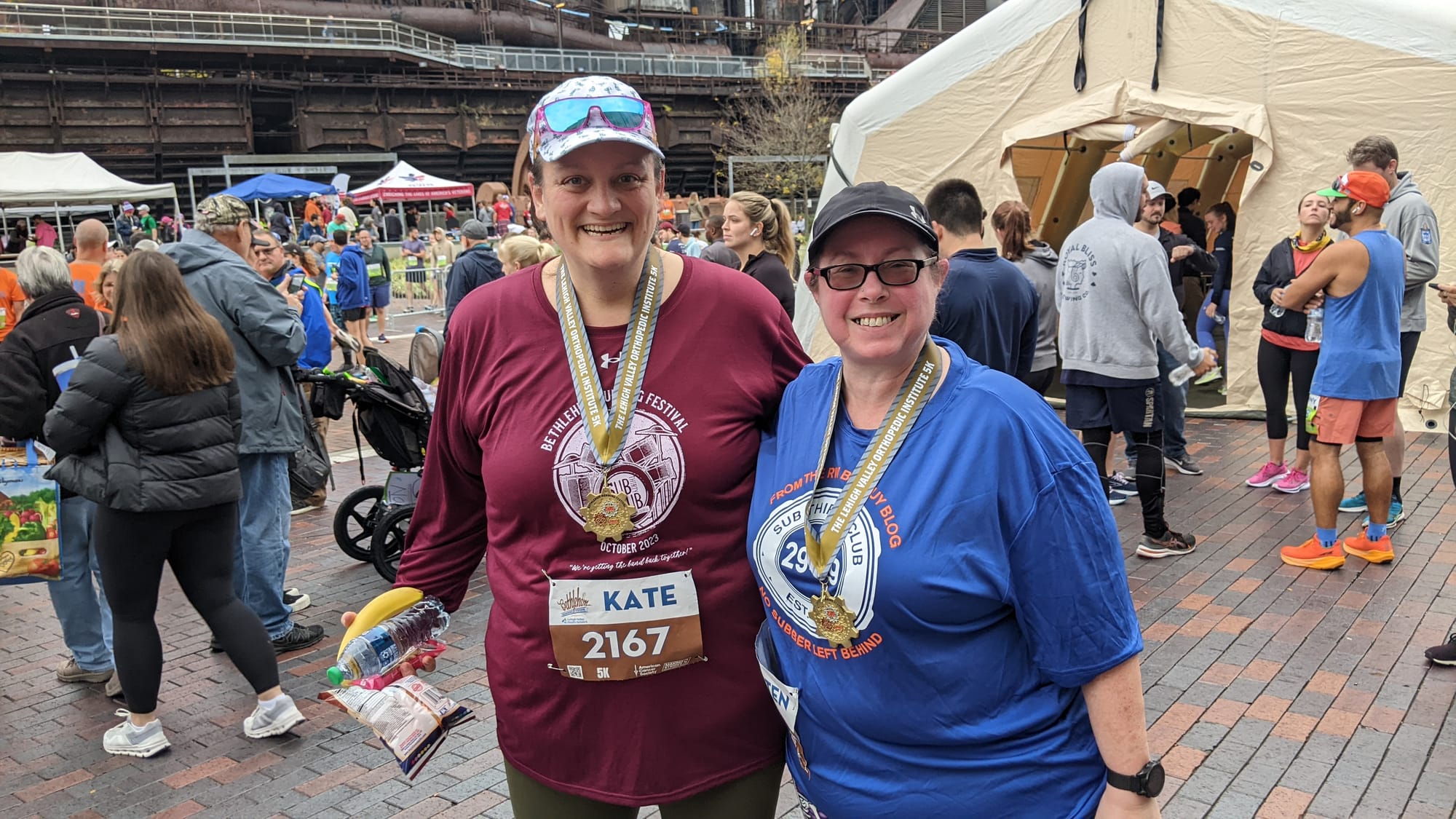 Runners after their races at the Bethlehem Running Festival's first day.