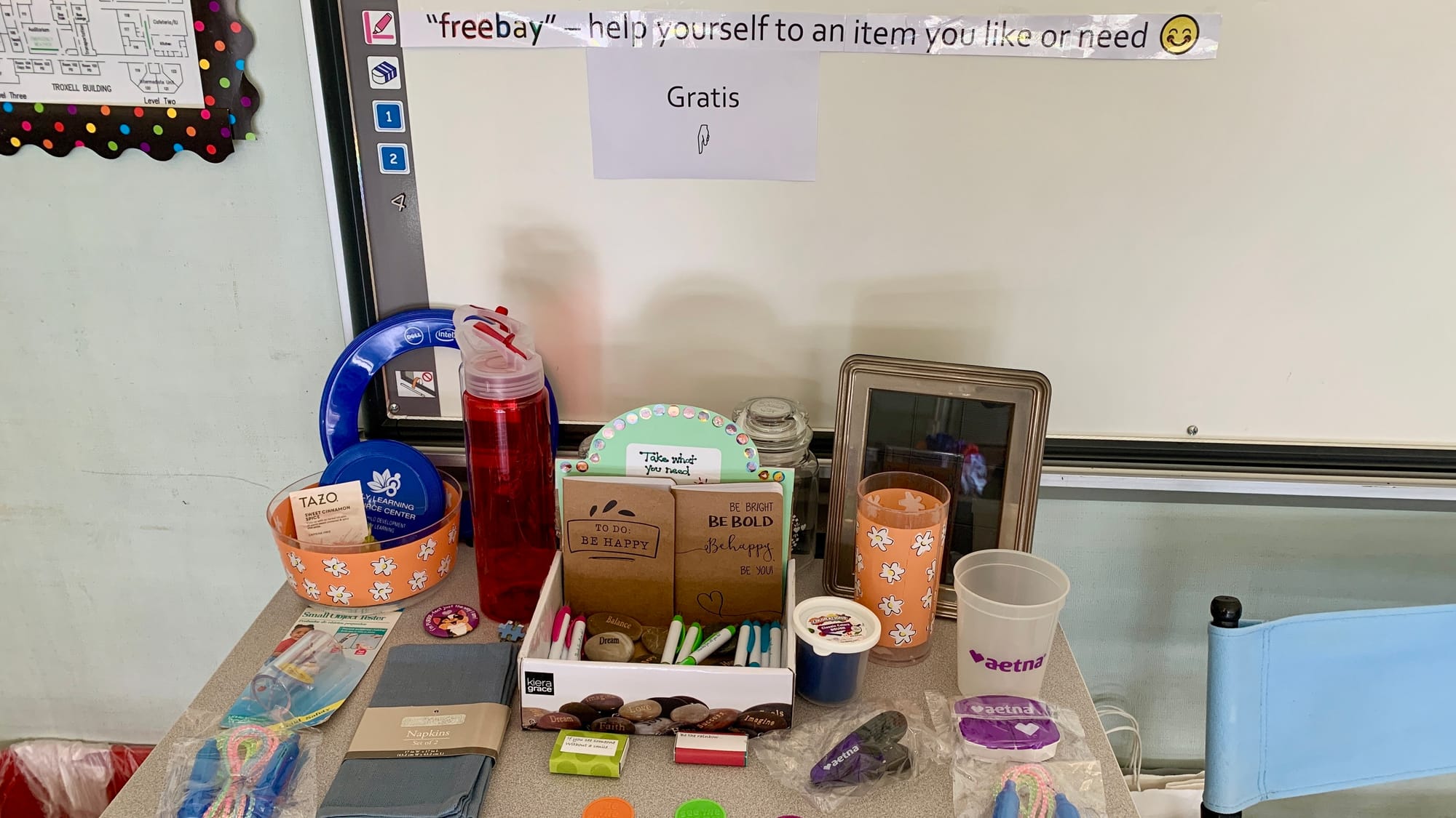 A "freebay" with free things in the Parkland REACH Village.